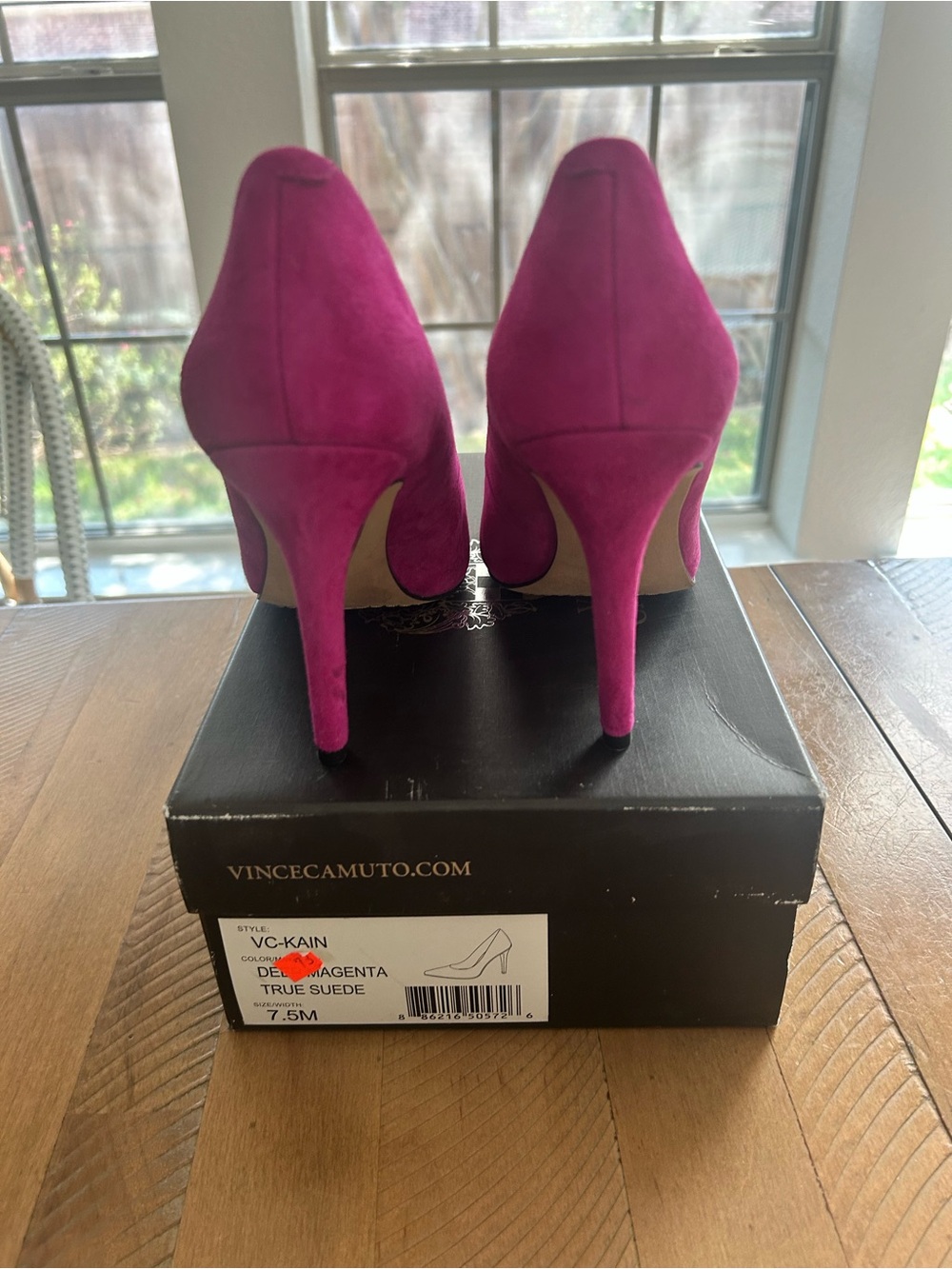 Vince Camuto Deep Magenta Suede Pointed-Toe Pumps - Picture 7 of 7